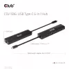 CLUB3D USB Gen1 Type-C, 6-in-1 hub s HDMI 8K30Hz, 2xUSB Type-A, RJ45 a 2xUSB Type-C, dátové a PD nabíjanie 100 Watt