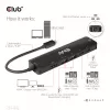 CLUB3D USB Gen1 Type-C, 6-in-1 hub s HDMI 8K30Hz, 2xUSB Type-A, RJ45 a 2xUSB Type-C, dátové a PD nabíjanie 100 Watt