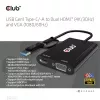 CLUB3D USB Gen1 Type-C/-A na Dual HDMI (4K/30Hz) / VGA (1080/60Hz)