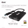 CLUB3D USB Gen1 Type-C/-A na Dual HDMI (4K/30Hz) / VGA (1080/60Hz)