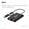 CLUB3D USB Gen1 Type-C/-A na Dual HDMI (4K/30Hz) / VGA (1080/60Hz)