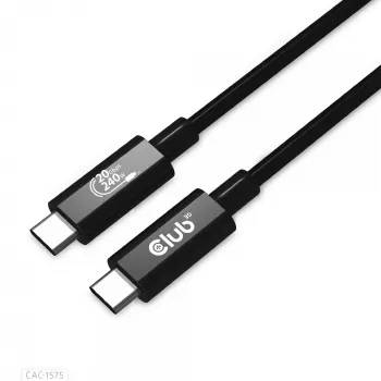 CLUB3D USB4 Gen2x2 Type-C obojsmerný kábel 4K60Hz, dáta 20Gbps, PD 240W(48V/5A) EPR M/M 2m