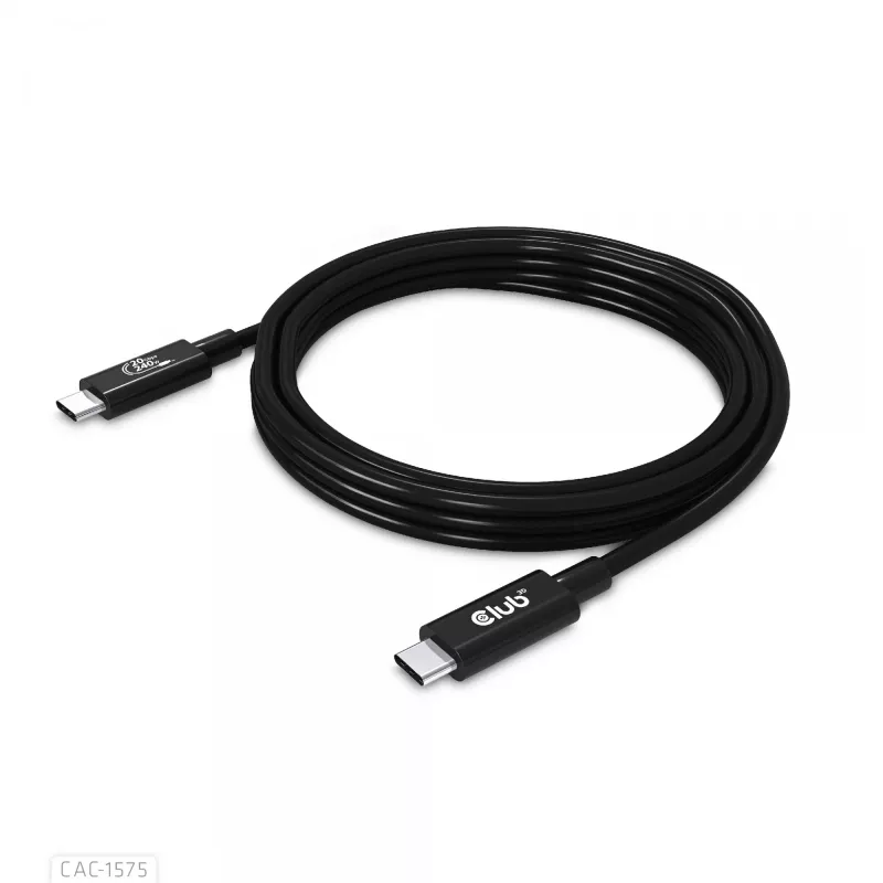 CLUB3D USB4 Gen2x2 Type-C obojsmerný kábel 4K60Hz, dáta 20Gbps, PD 240W(48V/5A) EPR M/M 2m