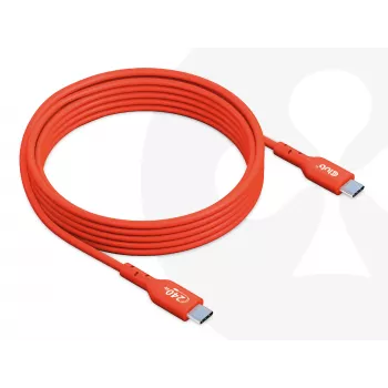 USB-C na USB-C obojsmerný kábel CLUB3D CAC-1573, USB4 Gen 2x2, 2 m, červený, PD až do 240 W