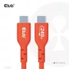 USB-C na USB-C obojsmerný kábel CLUB3D CAC-1573, USB4 Gen 2x2, 2 m, červený, PD až do 240 W