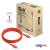 USB-C na USB-C obojsmerný kábel CLUB3D CAC-1573, USB4 Gen 2x2, 2 m, červený, PD až do 240 W