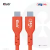 USB-C na USB-C obojsmerný kábel CLUB3D CAC-1573, USB4 Gen 2x2, 2 m, červený, PD až do 240 W