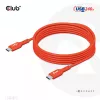 USB-C na USB-C obojsmerný kábel CLUB3D CAC-1573, USB4 Gen 2x2, 2 m, červený, PD až do 240 W