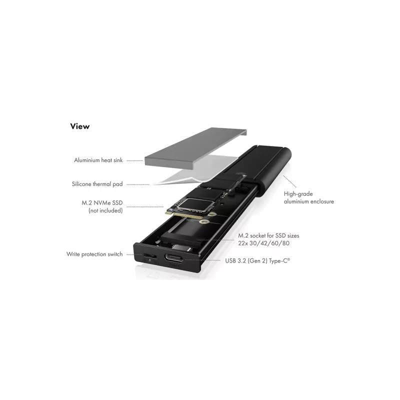 ICY Karton IB-1807MT-C31 puzdro na SSD čierne M.2