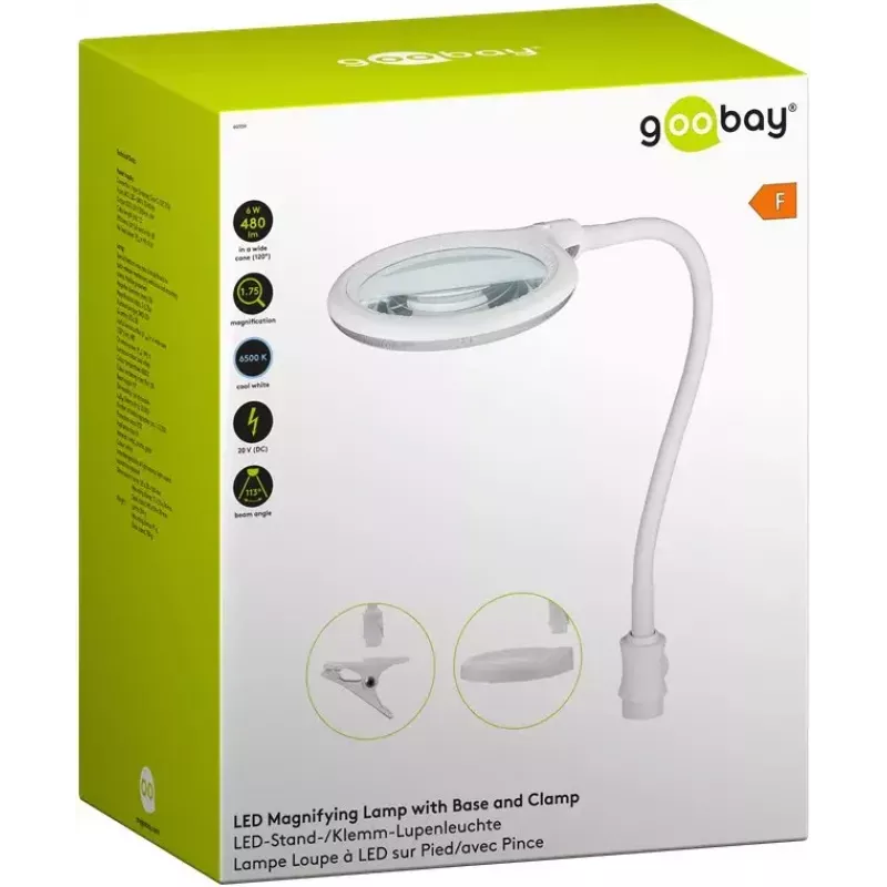 Goobay LED lupa lampa so stojanom a svorkou 6 W zväčšenie 1.75x