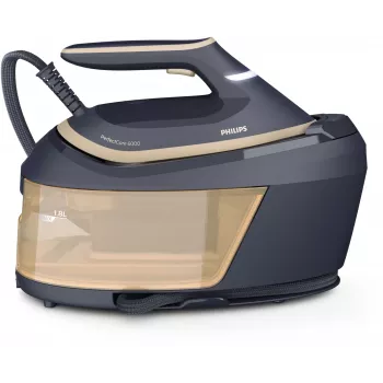 Philips PerfectCare 6000 Series PSG6066/20 naparovacia žehliaca stanica, 2400 W, 8 bar, 600 g/min parný náraz, nádrž 1,8 l, žehliaca plocha SteamGlide Advanced, čierna/hnedá