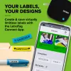 DYMO LetraTag 200B Bluetooth tlačiareň etikiet | Kompaktná tlačiareň etikiet | Pripája sa cez bezdrôtovú Bluetooth technológiu k iOS a Android | Obsahuje 1 bielu papierovú etiketovú pásku | čierna