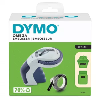 DYMO Omega reliéfna tlačiareň etikiet | Malá tlačiareň etikiet s otočným kolieskom a ergonomickým dizajnom | Pre domácnosť, domáce dielne a tvorenie (£/€ÄÖ & Ü)