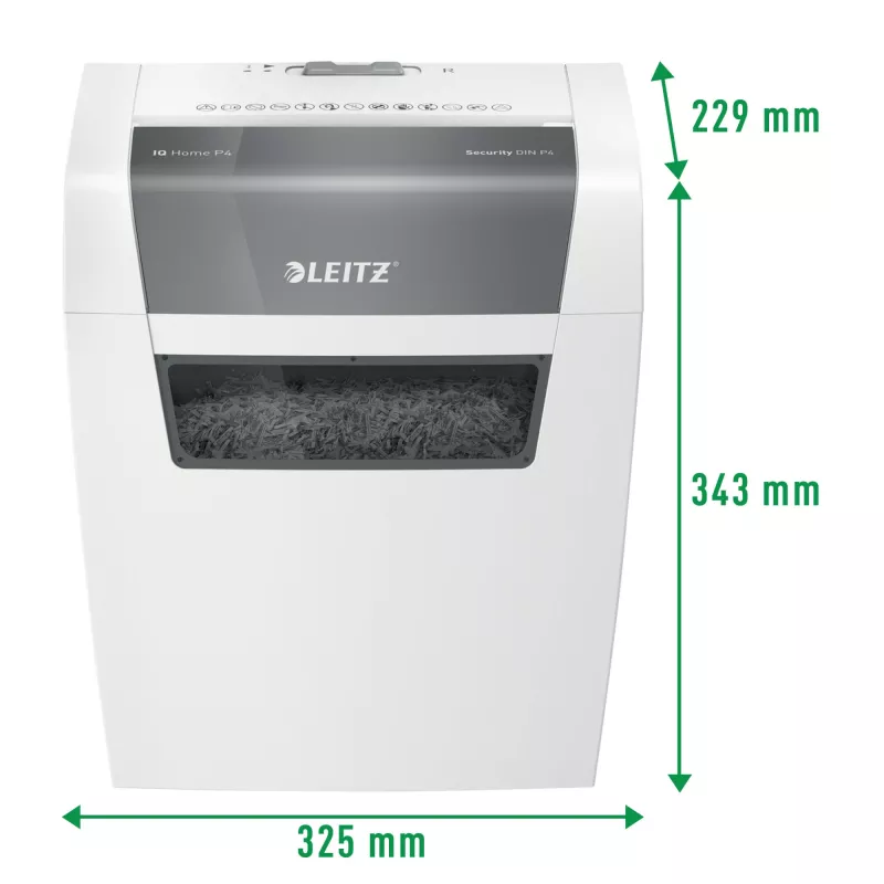 Leitz 80340000 skartovačka, časticový rez, 70 dB, 22 cm, biela