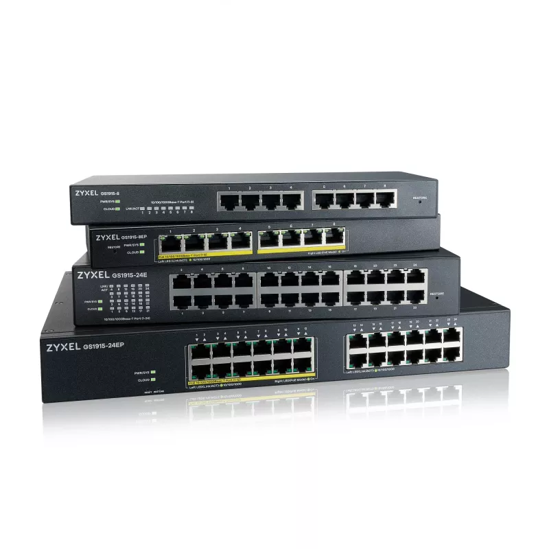 Managed switch Zyxel GS1915-24E L2 Gigabit Ethernet 24 portov 1U čierny