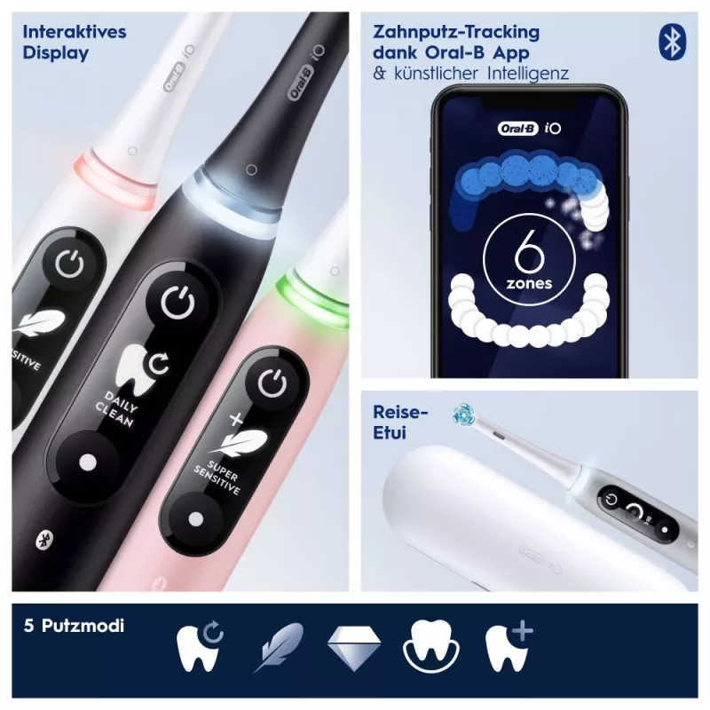 Braun Oral-B iO Series 6 Biela elektrická zubná kefka 445234
