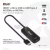 CLUB3D HDMI + Micro USB na USB Type-C 4K120Hz alebo 8K30Hz M/F aktívny adaptér