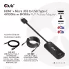 CLUB3D HDMI + Micro USB na USB Type-C 4K120Hz alebo 8K30Hz M/F aktívny adaptér
