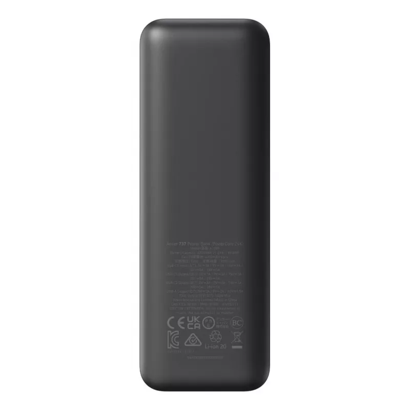 Prenosná nabíjačka Anker 737 (A1289011) – 24000 mAh, 140 W, 2× USB-C + 1× USB-A, strieborná/čierna