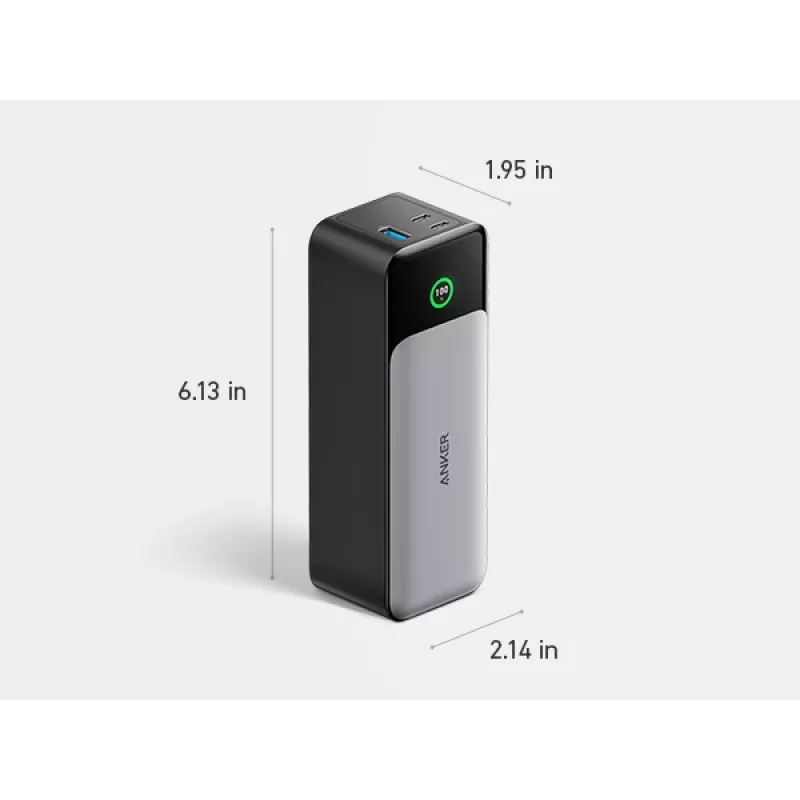 Prenosná nabíjačka Anker 737 (A1289011) – 24000 mAh, 140 W, 2× USB-C + 1× USB-A, strieborná/čierna