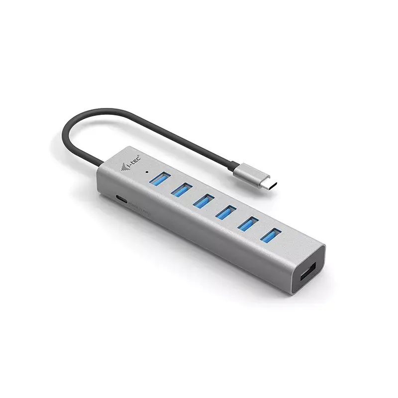 i-tec USB-C nabíjací kovový HUB 7 portov USB 3.2 Gen 1 Type-C Type-A