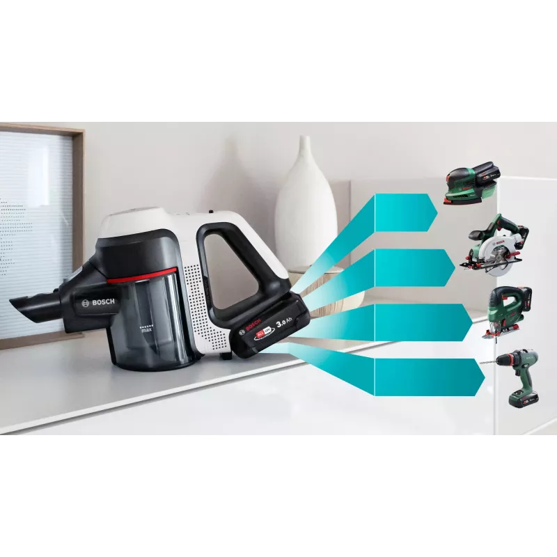 Bosch BCS711XXL akumulátorový vysávač/elektrokefa suché čistenie bez vrecka 0,3 l biela 3 Ah