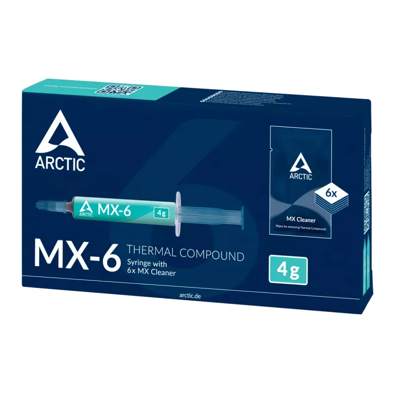 ARCTIC MX-6 ULTIMATE Performance teplovodivá pasta + MX Cleaner, teplovodivá pasta, sivá, 4 g, 1 ks, 66 mm, 120 mm