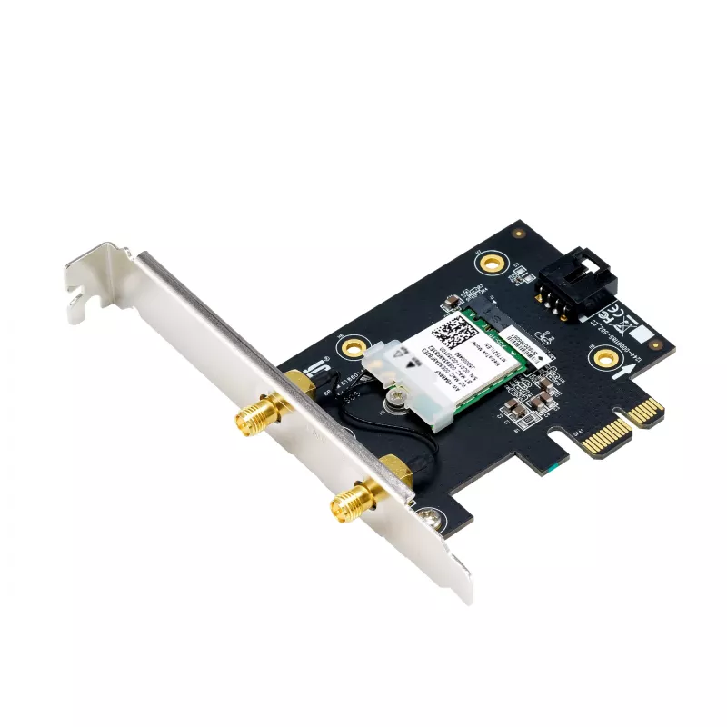 ASUS PCE-AXE5400 interná WLAN karta – PCIe, Wi-Fi 6E Tri-Band (2,4/5/6 GHz), 2402 Mbit/s, Bluetooth 5.2