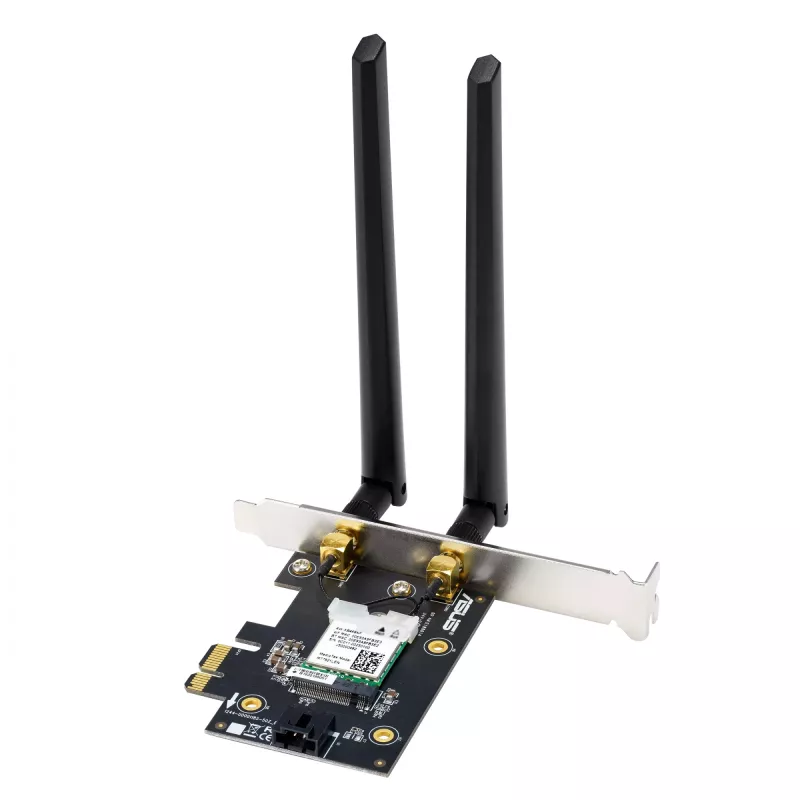 ASUS PCE-AXE5400 interná WLAN karta – PCIe, Wi-Fi 6E Tri-Band (2,4/5/6 GHz), 2402 Mbit/s, Bluetooth 5.2