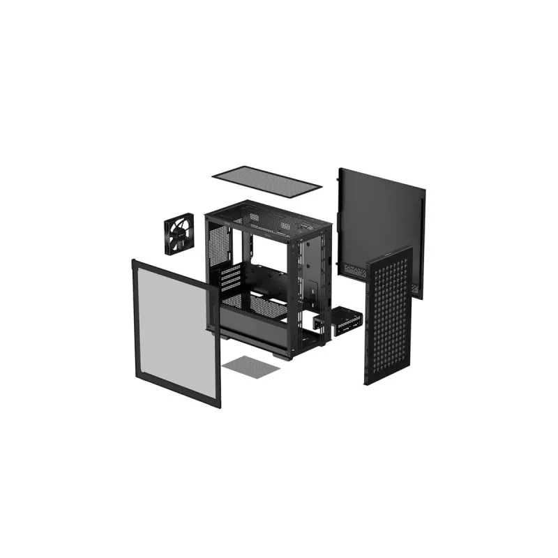 PC skriňa DeepCool CH370 Mini Tower — microATX/Mini-ITX, tvrdené sklo, podpora pre GPU do 32 cm