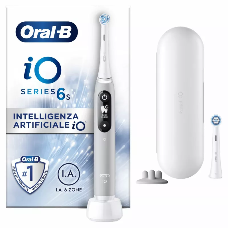 Oral-B iO 6S vibračná zubná kefka pre dospelých sivá, biela