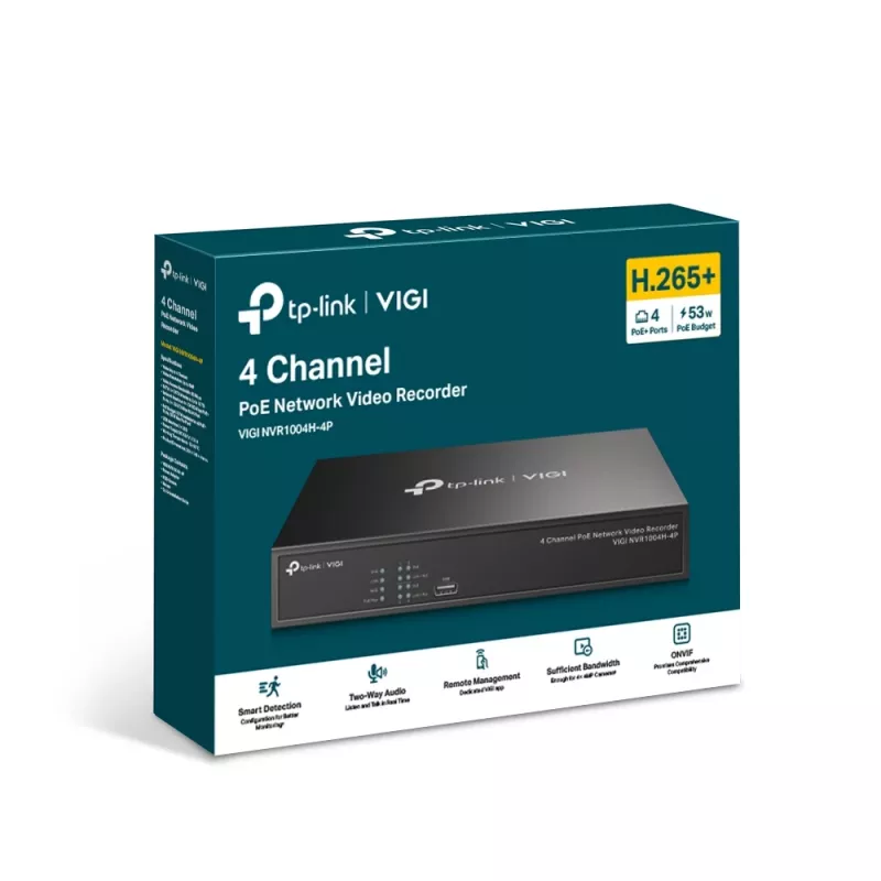 TP-Link VIGI 4-kanálový PoE+ sieťový videorekordér