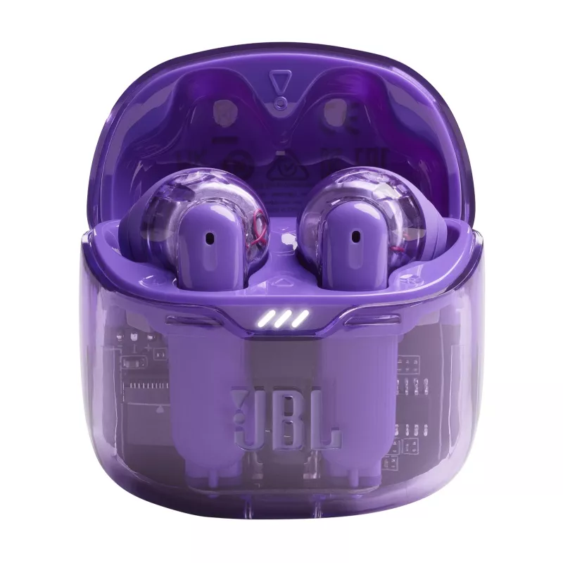 JBL Tune Flex Ghost Edition Headset True Wireless Stereo (TWS) In-Ear slúchadlá na hovory/hudbu Bluetooth fialová, priesvitná