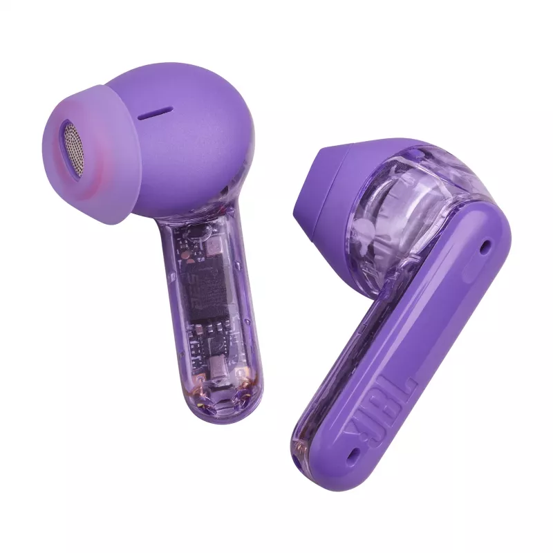 JBL Tune Flex Ghost Edition Headset True Wireless Stereo (TWS) In-Ear slúchadlá na hovory/hudbu Bluetooth fialová, priesvitná