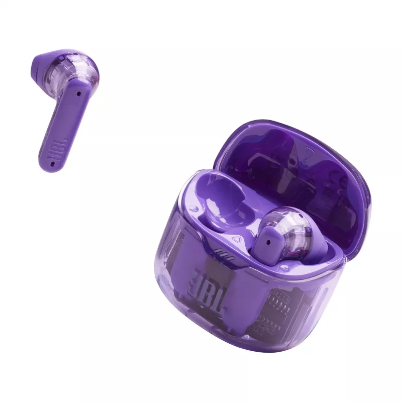 JBL Tune Flex Ghost Edition Headset True Wireless Stereo (TWS) In-Ear slúchadlá na hovory/hudbu Bluetooth fialová, priesvitná
