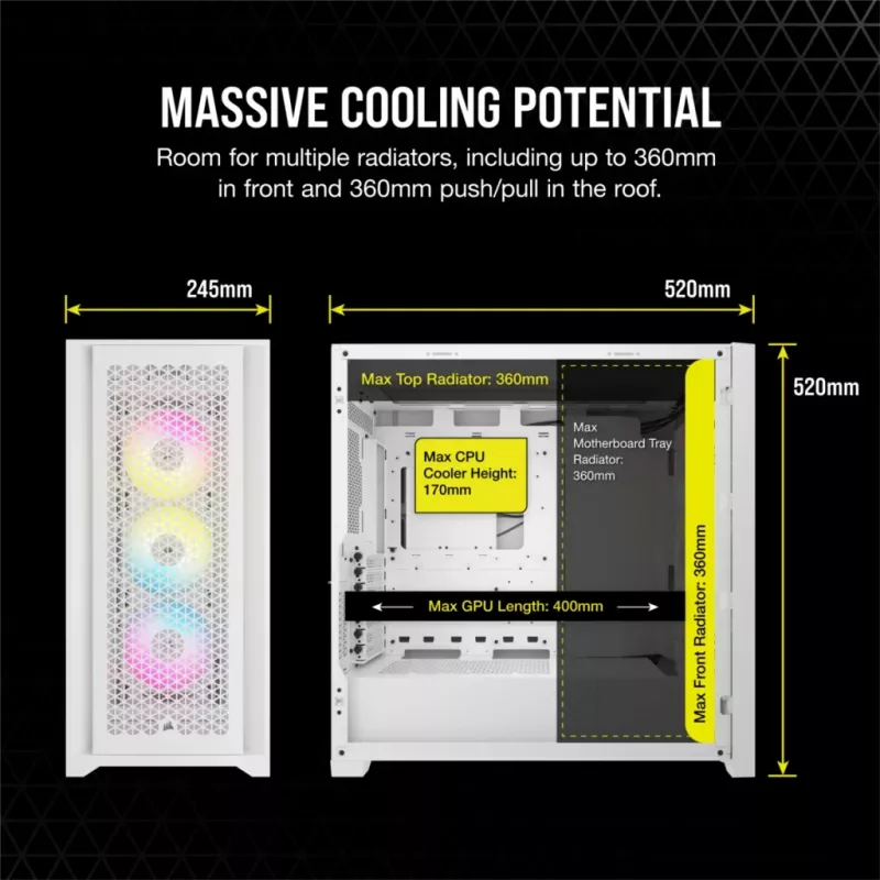 PC skriňa Corsair iCUE 5000D RGB Airflow Midi-Tower biela