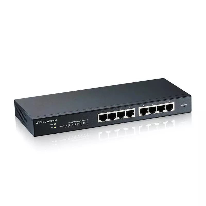 Zyxel GS1900-8 Managed L2 Gigabit Ethernet (10/100/1000) čierny