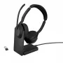 Jabra Evolve2 55 - Link380a UC Stereo (vrátane stojana), bezdrôtový, kancelária/call centrum, 20 - 20 000 Hz, 130 g, headset, čierna