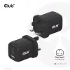 CLUB3D cestovná nabíjačka PPS 65 W GaN technológia, trojitý konektor (2x USB Type-C + USB Type-A) Power Delivery (PD) 3.0 podpora