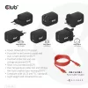 CLUB3D cestovná nabíjačka PPS 65 W GaN technológia, trojitý konektor (2x USB Type-C + USB Type-A) Power Delivery (PD) 3.0 podpora