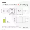 CLUB3D cestovná nabíjačka PPS 65 W GaN technológia, trojitý konektor (2x USB Type-C + USB Type-A) Power Delivery (PD) 3.0 podpora