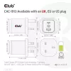 CLUB3D cestovná nabíjačka PPS 65 W GaN technológia, trojitý konektor (2x USB Type-C + USB Type-A) Power Delivery (PD) 3.0 podpora