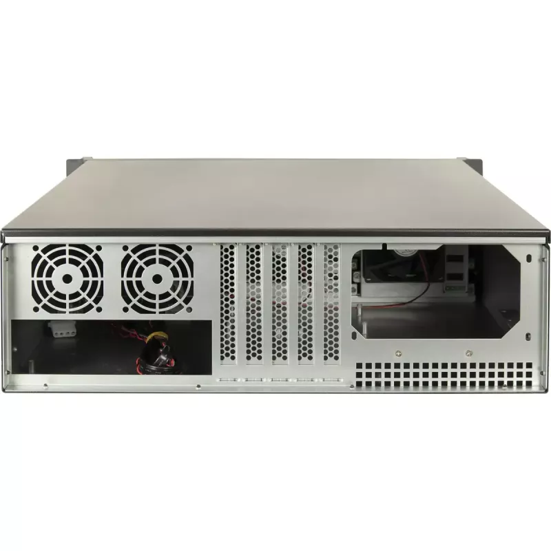 Inter-Tech IPC 3U-3508 skriňa úložného servera, rack 48,3 cm 3U, ATX, SATA/SAS Hot-Swap, 2x externé 5,25-palcové pozície, bez zdroja, čierna