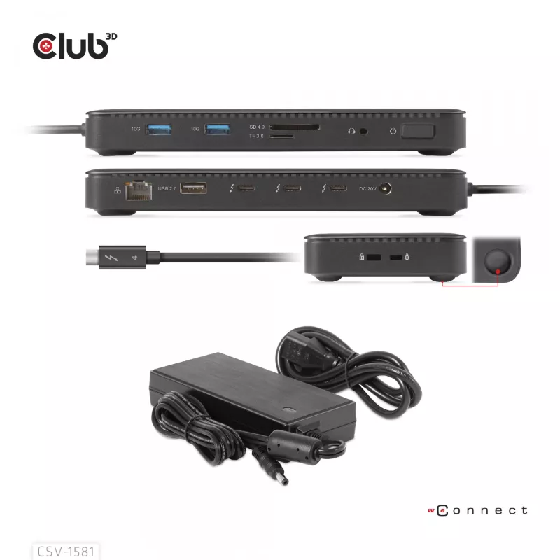 Dokovacia stanica CLUB3D Thunderbolt 4 Certified 11-in-1 140W