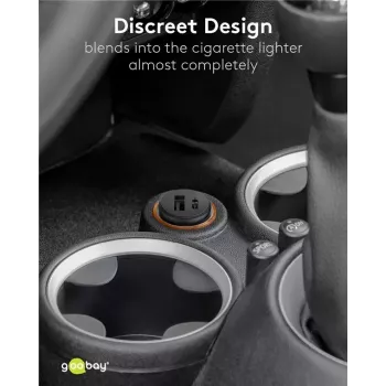 Goobay Dual-USB auto rýchlonabíjačka USB-C PD 45W čierna