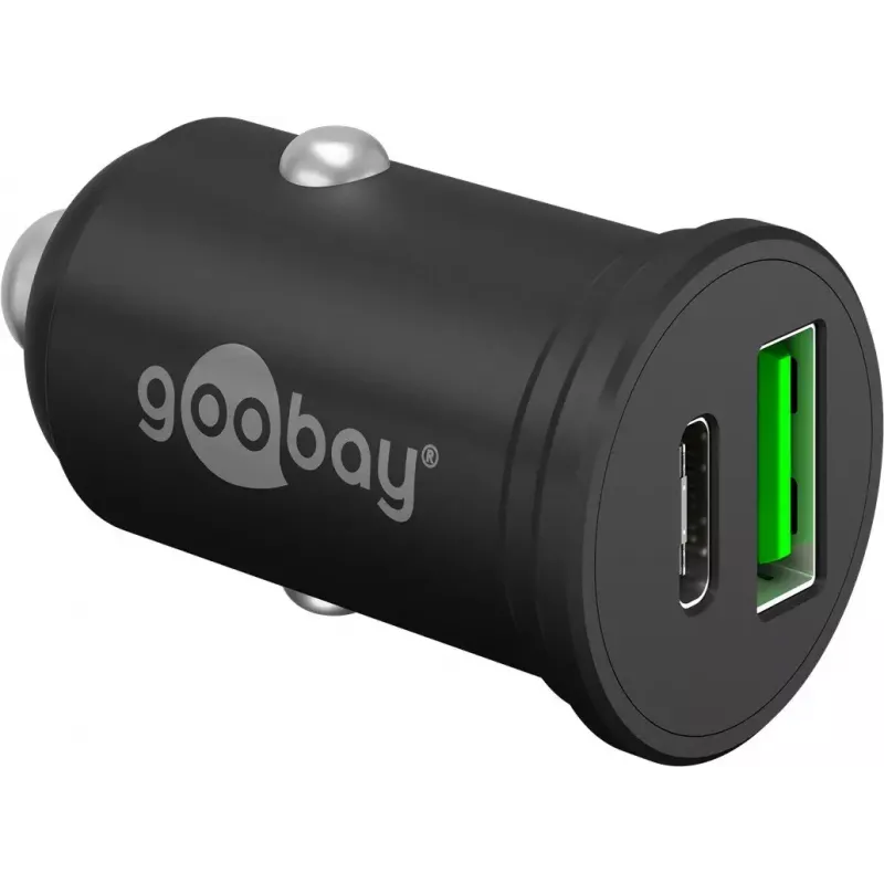 Goobay Dual-USB auto rýchlonabíjačka USB-C PD 45W čierna
