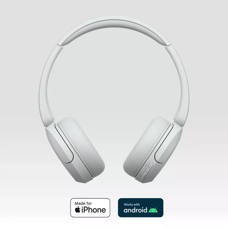 Sony WH-CH520 bezdrôtový On-Ear headset, Bluetooth 5.2, 50 h prehrávania, USB-C nabíjanie, biela