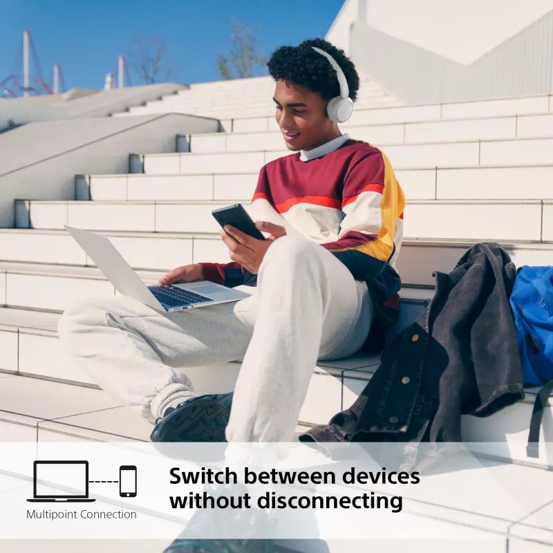 Sony WH-CH520 bezdrôtový On-Ear headset, Bluetooth 5.2, 50 h prehrávania, USB-C nabíjanie, biela