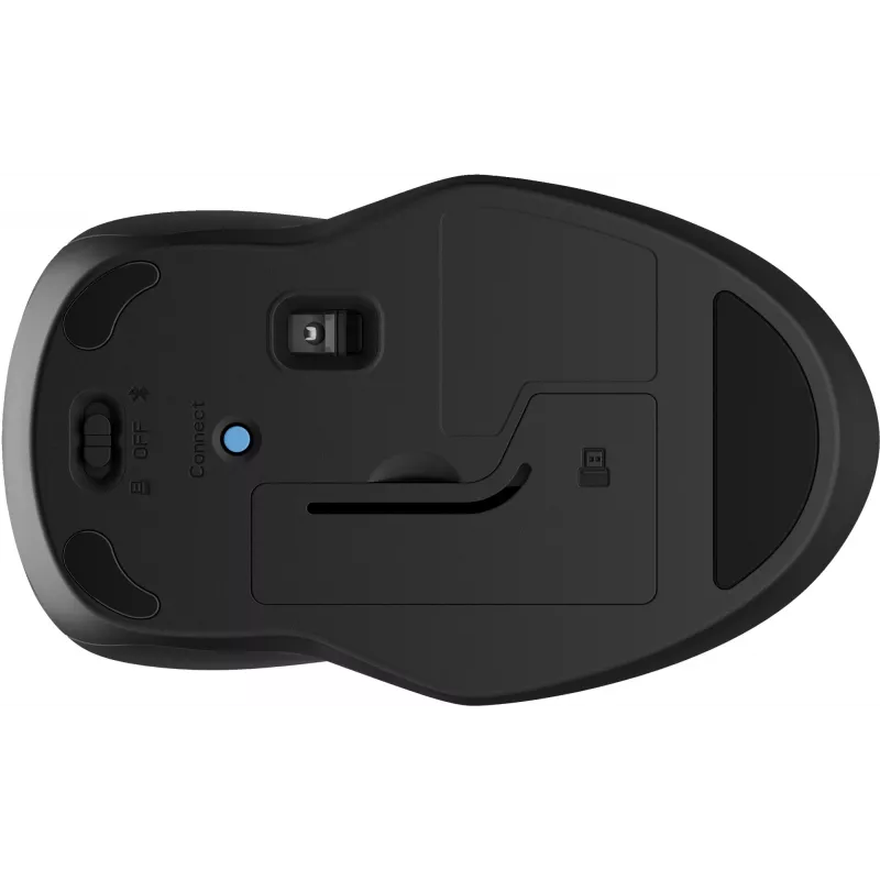 HP 250 Dual myš, obojručná, Bluetooth + USB Type A, 1600 DPI, čierna