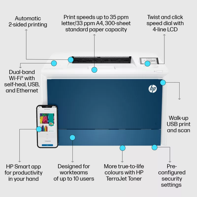 Tlačiareň HP Color LaserJet Pro 4202dw Laser farba